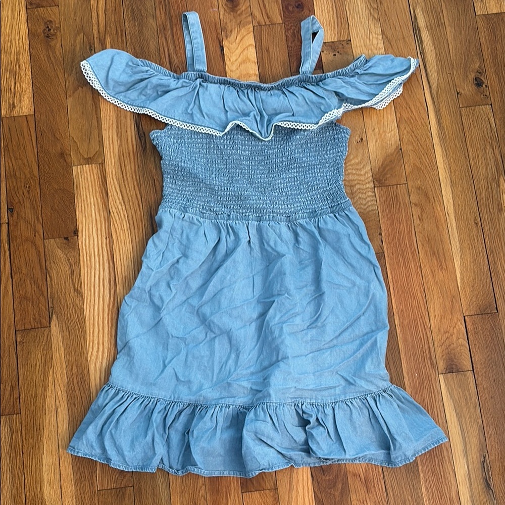 SO Blue Ruffled Smocked Sundress (1)